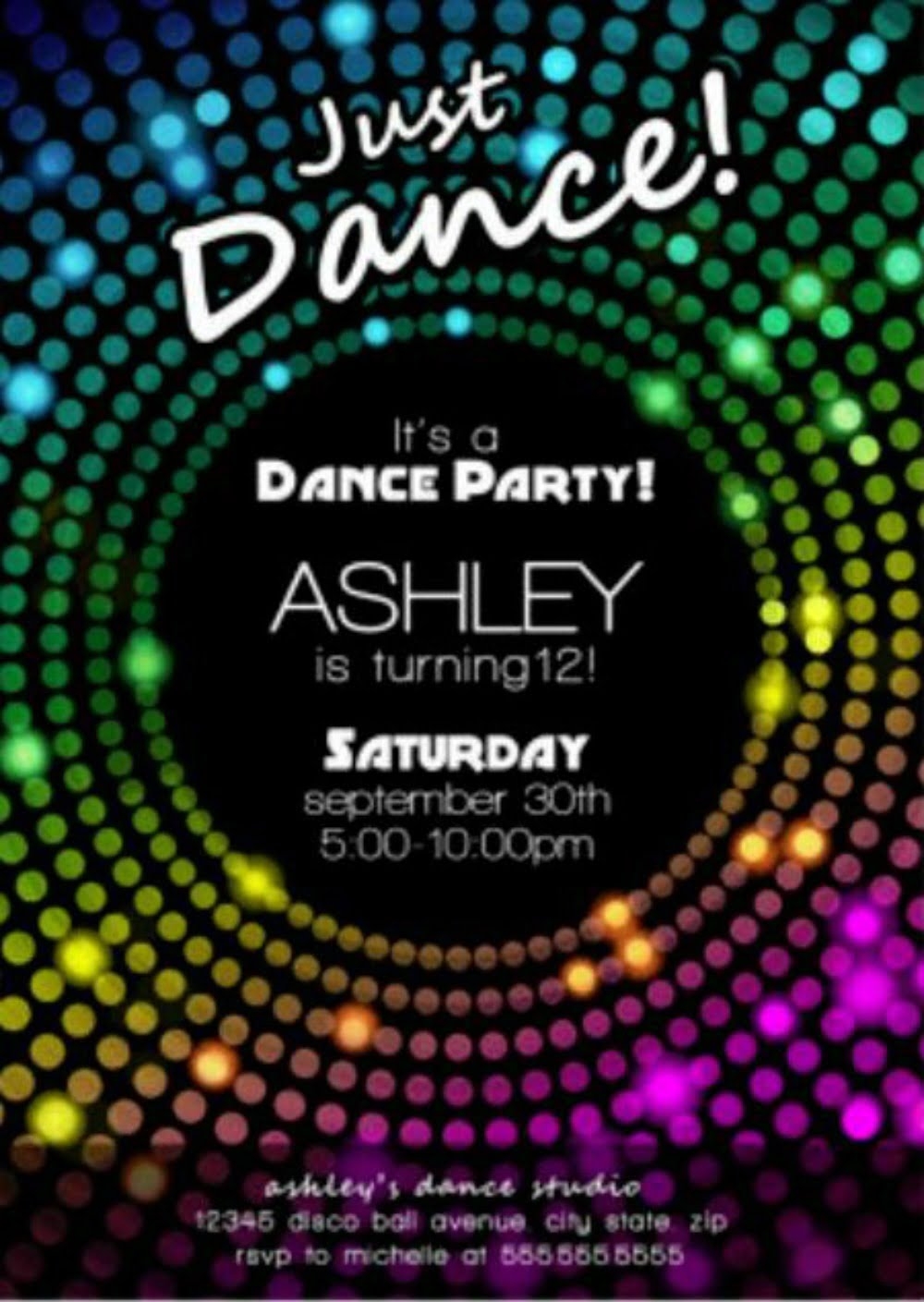 Kids Disco Party Free Invitation Templates