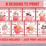 Kids Valentines Cards Instant Digital Download Printable Kids
