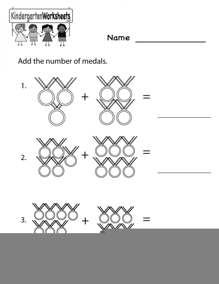 Kindergarten Olympics Math Worksheet Printable Classroom Kids 