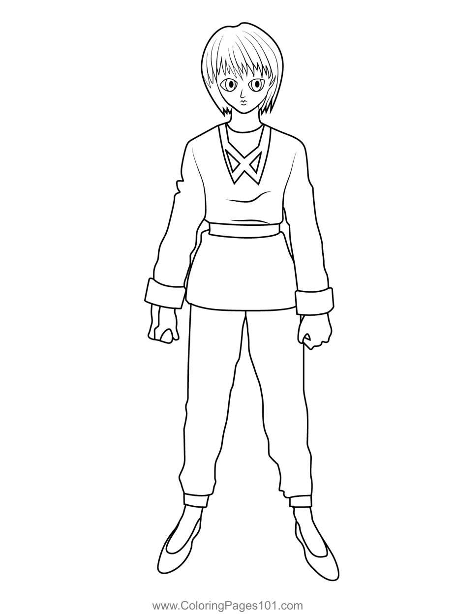 Kurapika Hunter Training Suit Coloring Page For Kids Free Hunter X 