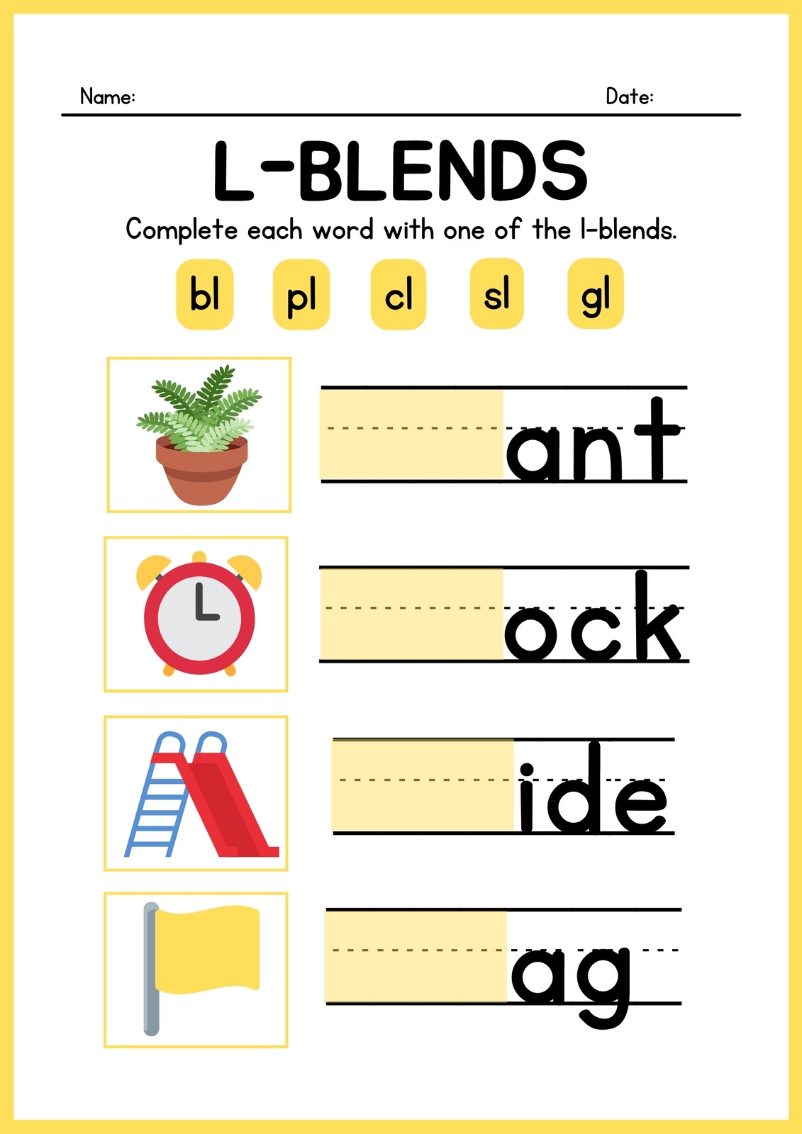 L BLENDS MATCHING The Worksheet Factory Worksheets Library