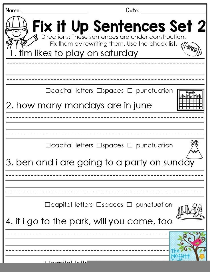 1st grade language arts worksheets