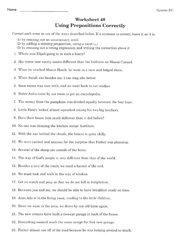 Language Arts Worksheets Worksheet For 7th 12th Grade Lesson 