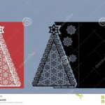 Laser Cut Out Christmas Card Template Die Cut Paper Card For Fold Out