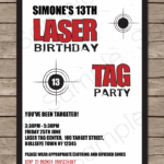 Laser Tag Party Invitations Printable Template Birthday Party Invite