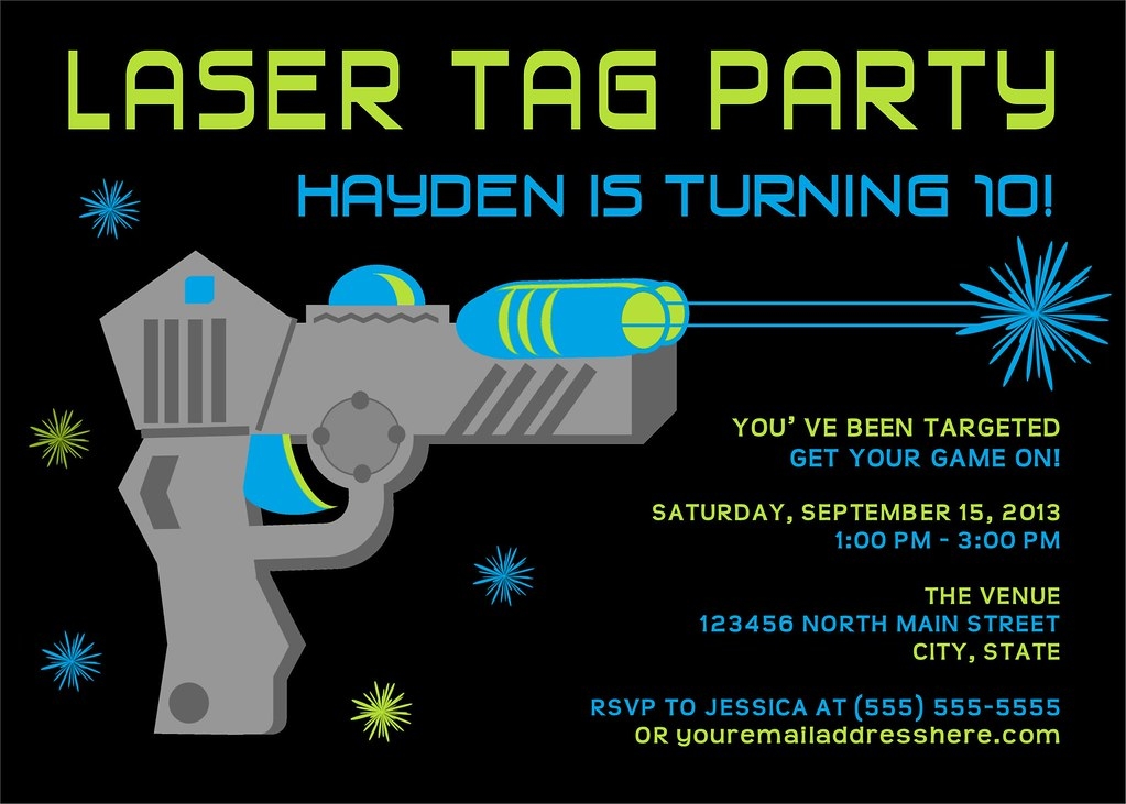 downloadable laser tag party invitations template free