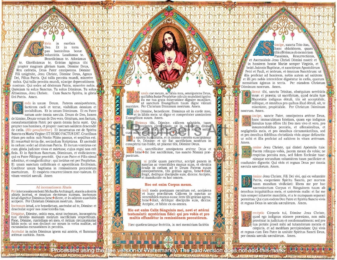 Latin Mass Altar Cards Traditional Catholic Holy Mass Digital Downloads 