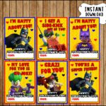 Lego Batman Valentine 39 s Day Cards Instant Download Printable Lego