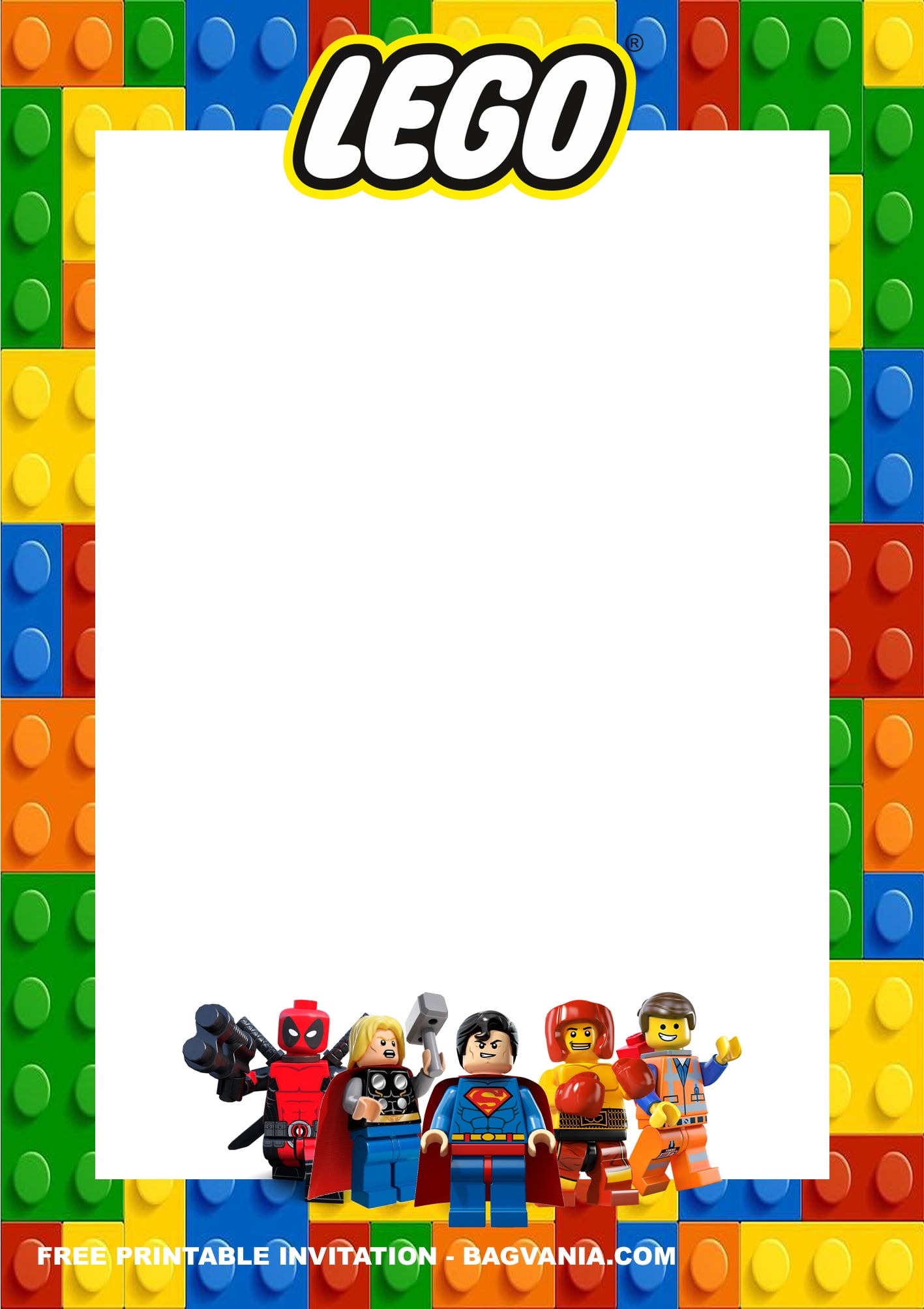 editable lego invitation template free