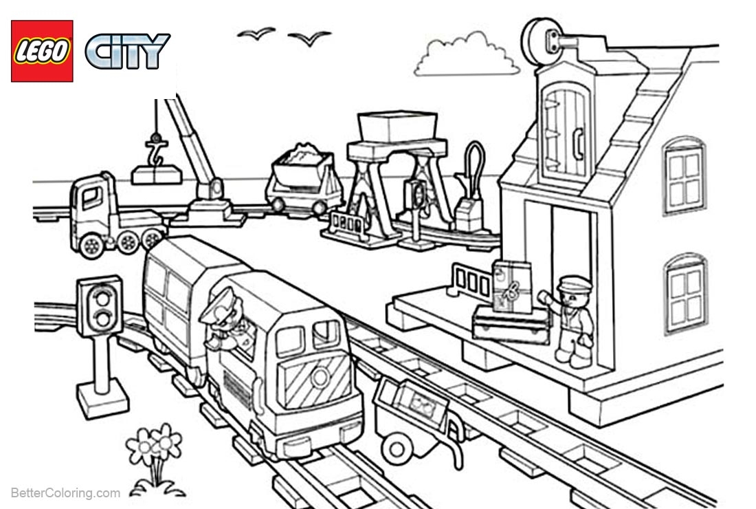 Lego City Coloring Pages Station Free Printable Coloring Pages
