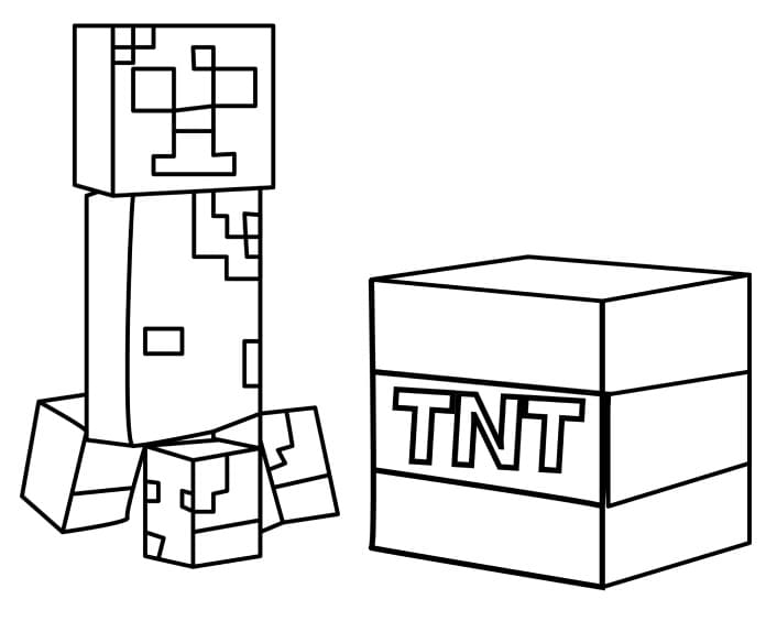 Creeper Minecraft Coloring Page