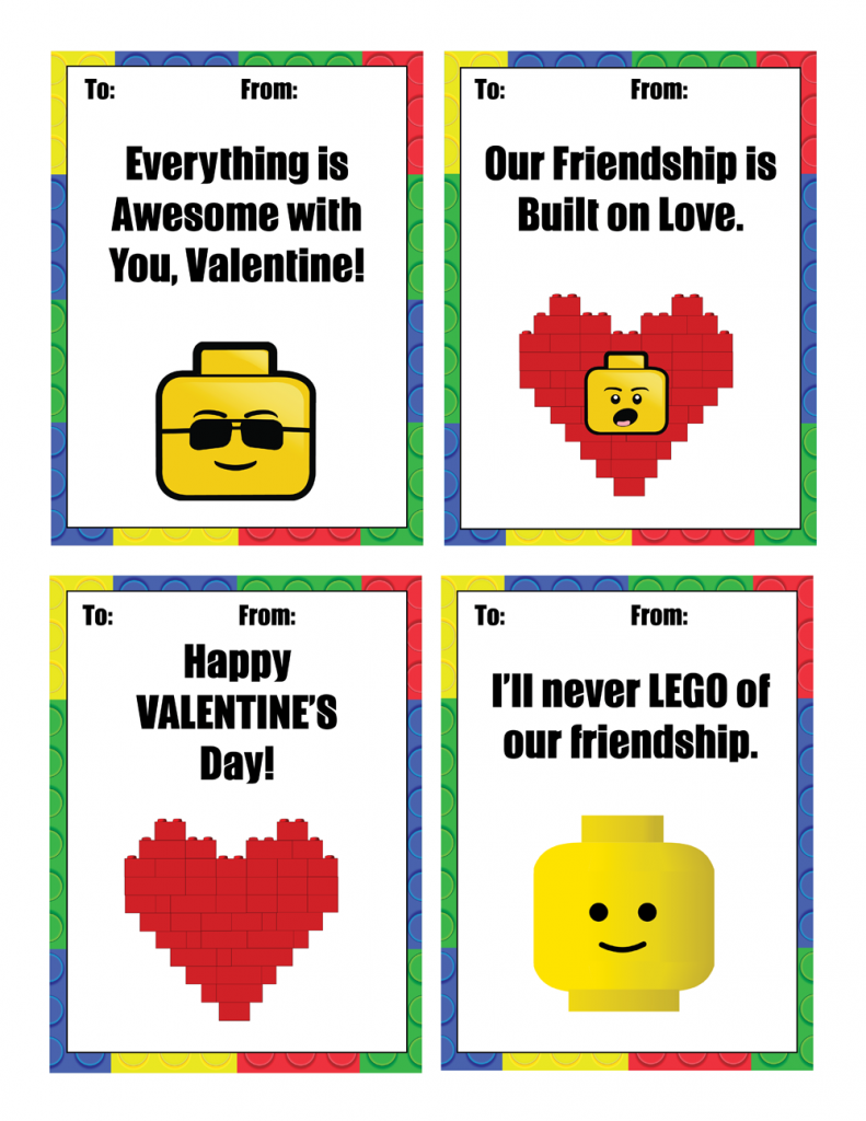 printable lego valentine cards