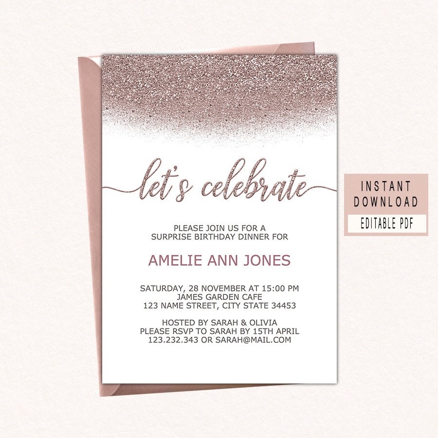 Lets Celebrate Invitation Celebrate Invitation Templates Etsy