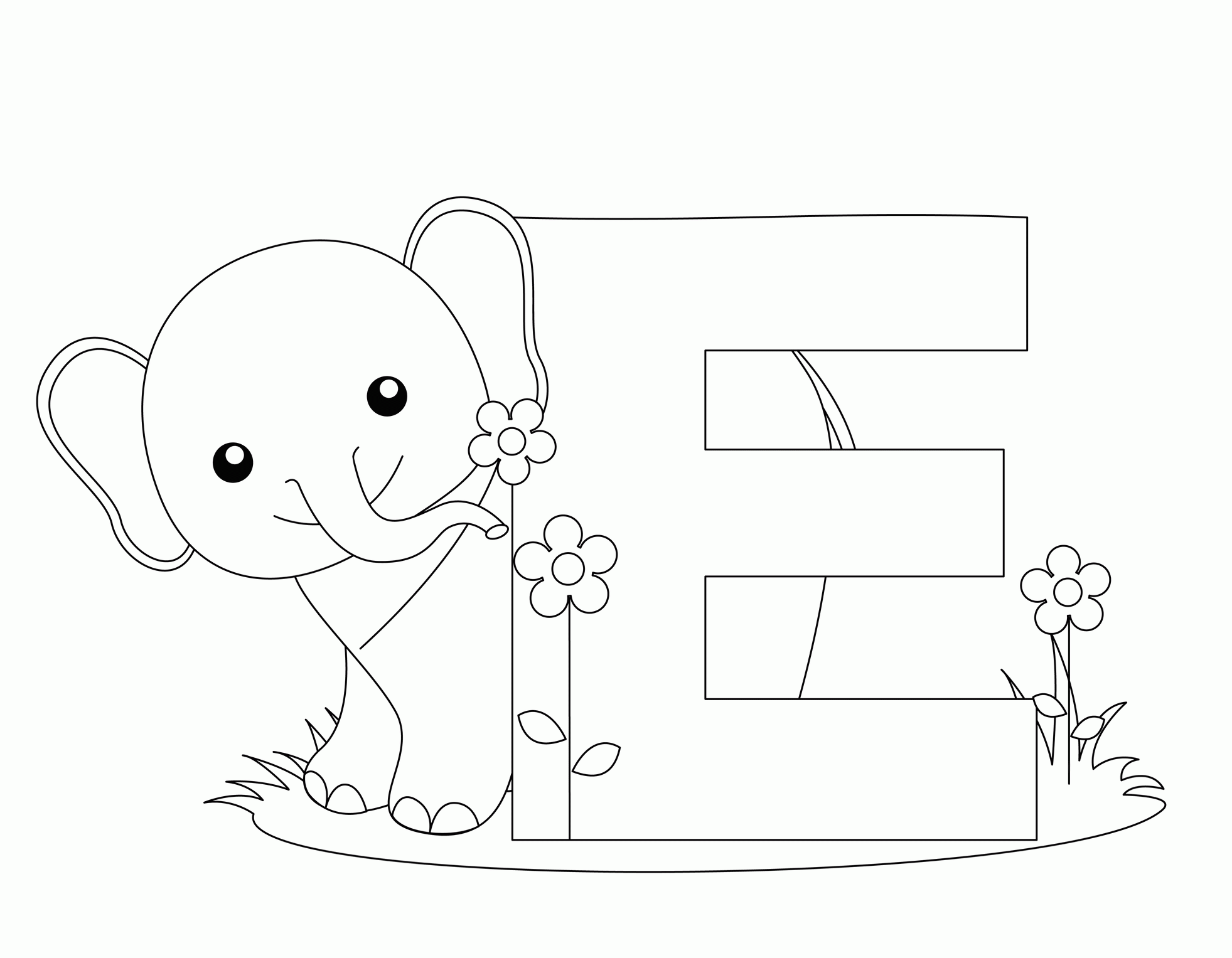 Letter E Coloring Page Coloring Home