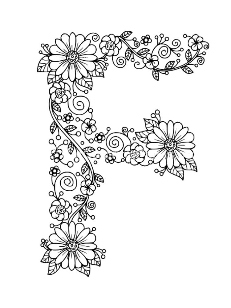 Letter F Coloring Page Coloring Nation
