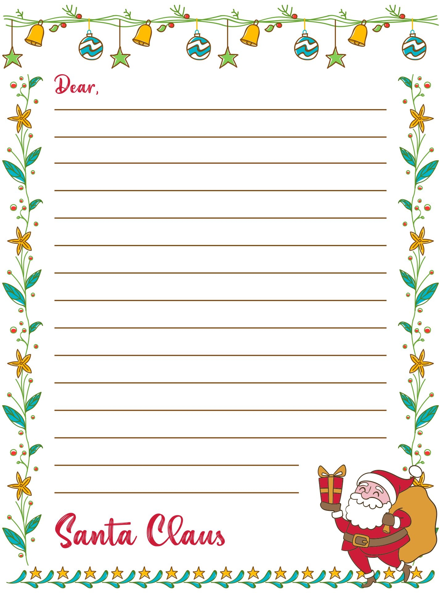 free printable santa letters templates
