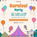 Linear Hand drawn Carnival Party Fun Fest Invitation