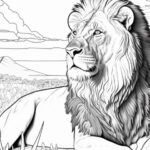 Lion Coloring Pages Majestic Black White Outlined Printable PDF In US