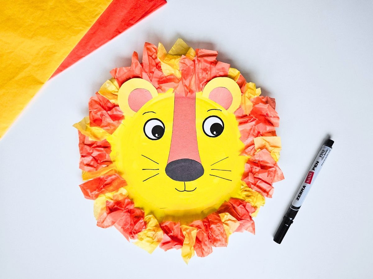 Lion Paper Plate Craft free Template Raise Curious Kids