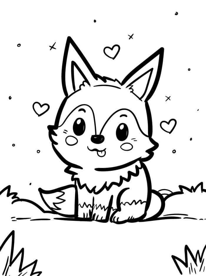 Little Cute Fox Coloring Page Free Printable Coloring Pages For Kids