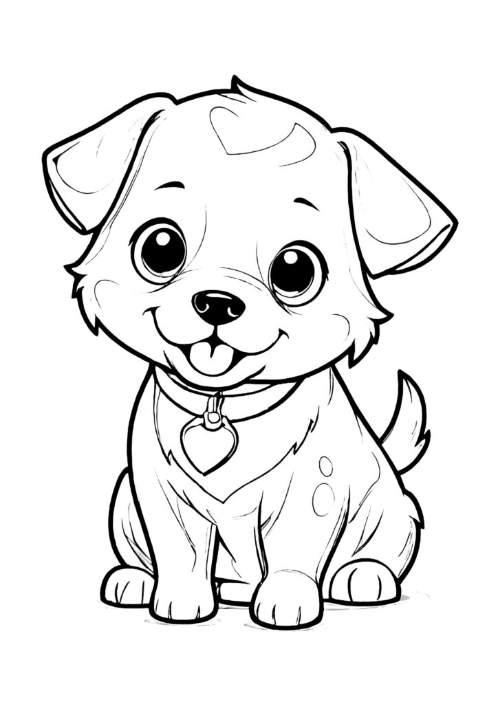 Little Smiling Dog Dog Coloring Pages