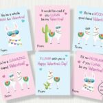 LLAMA VALENTINE CARDS Printable Llama Valentine Cards For Kids Fun