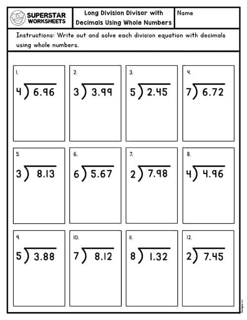 Long Division Worksheets Superstar Worksheets Worksheets Library