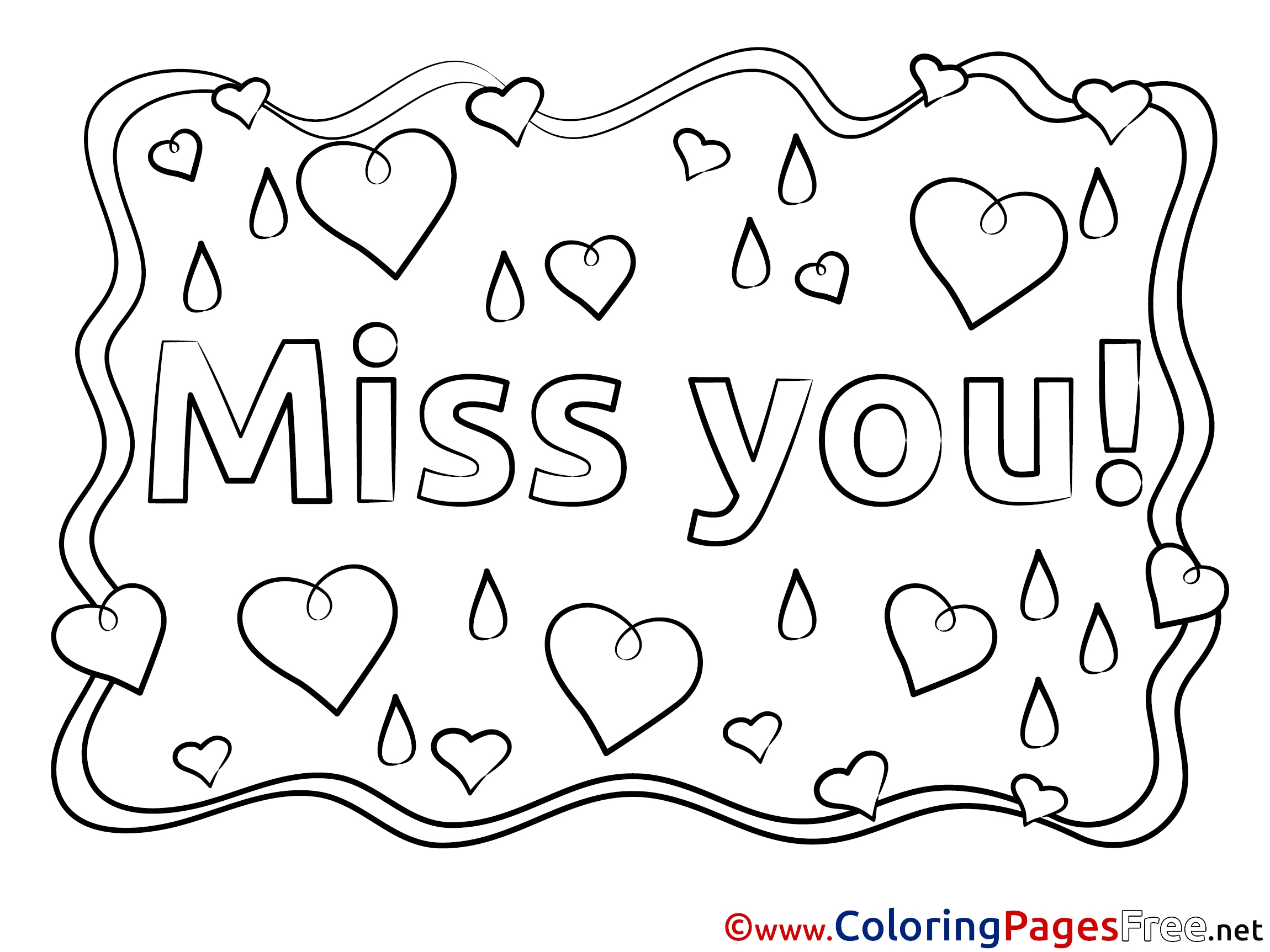 Love Coloring Pages Miss You For Free