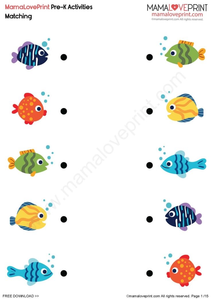 MamaLovePrint PreK Worksheets Graphic Matching PDF Free Download 