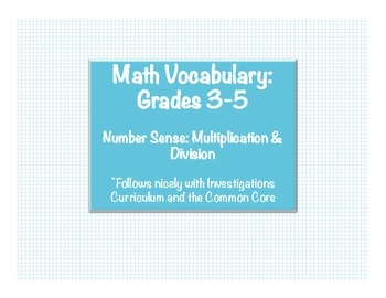 Math Printable Math Vocabulary Cards Multiplication Division By 
