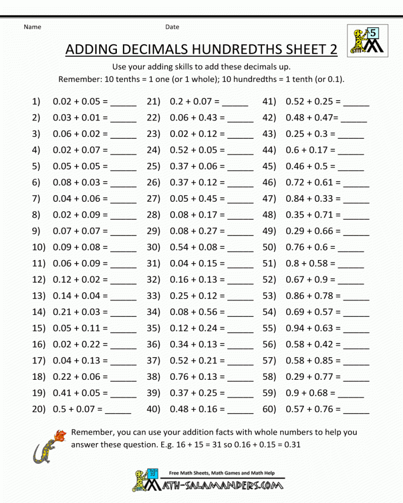 worksheets for 5th graders free