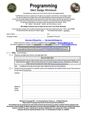 Merit Badge Workbook US Scouting Service Project Fill And Sign 