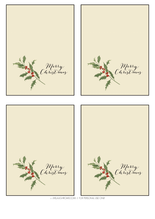 Merry Christmas Card Template Printable Pdf Download