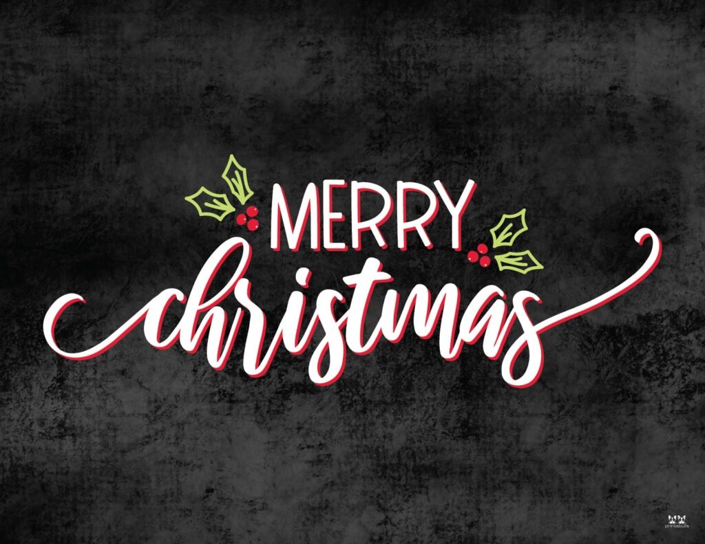 printable merry christmas card template