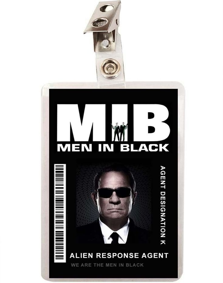 MIB Men In Black Agent K ID Badge Black Men Mib Card Template