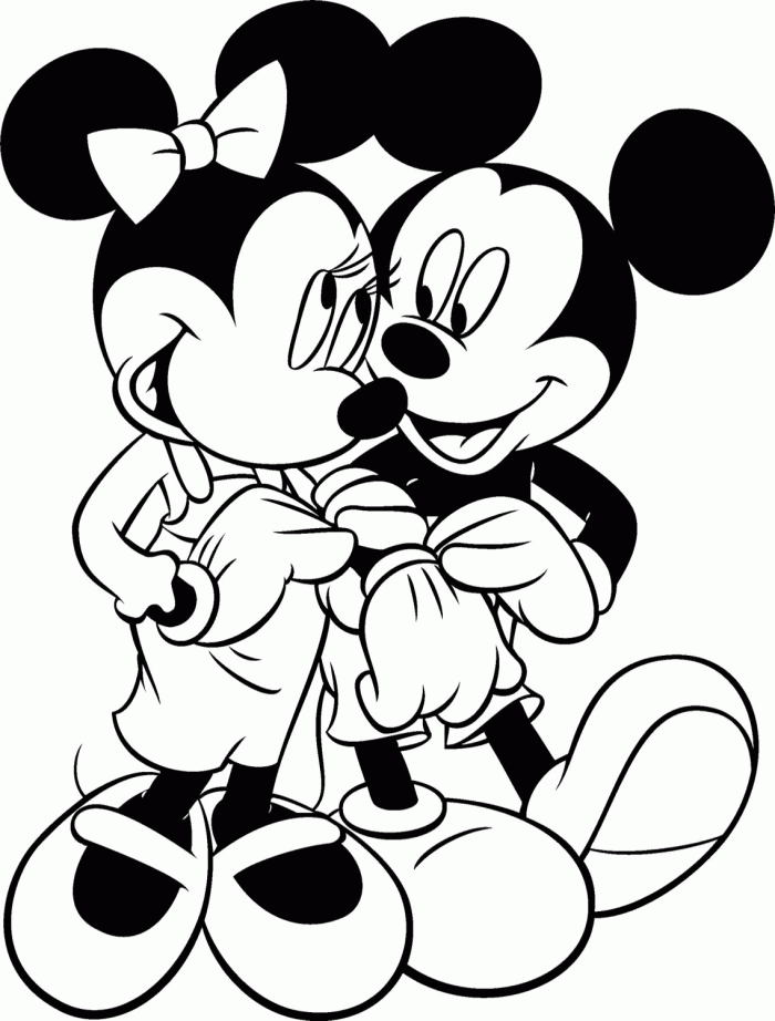 Mickey Mouse Valentines Coloring Pages Coloring Home
