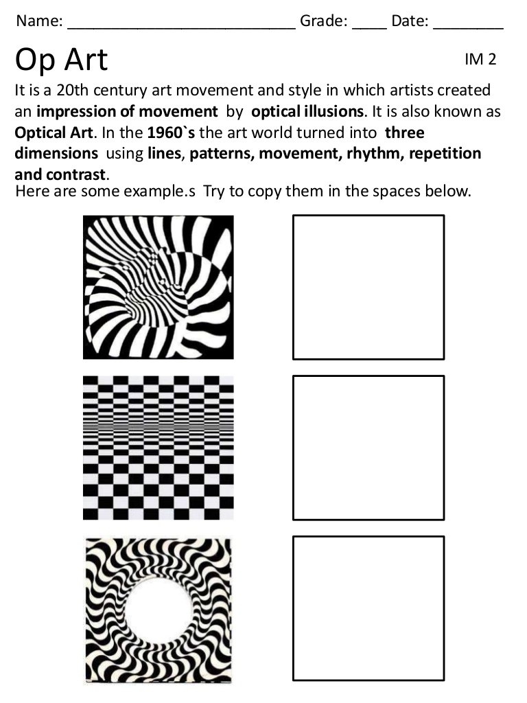 Middle School Art Worksheets