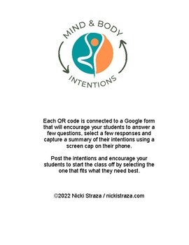printable intention cards