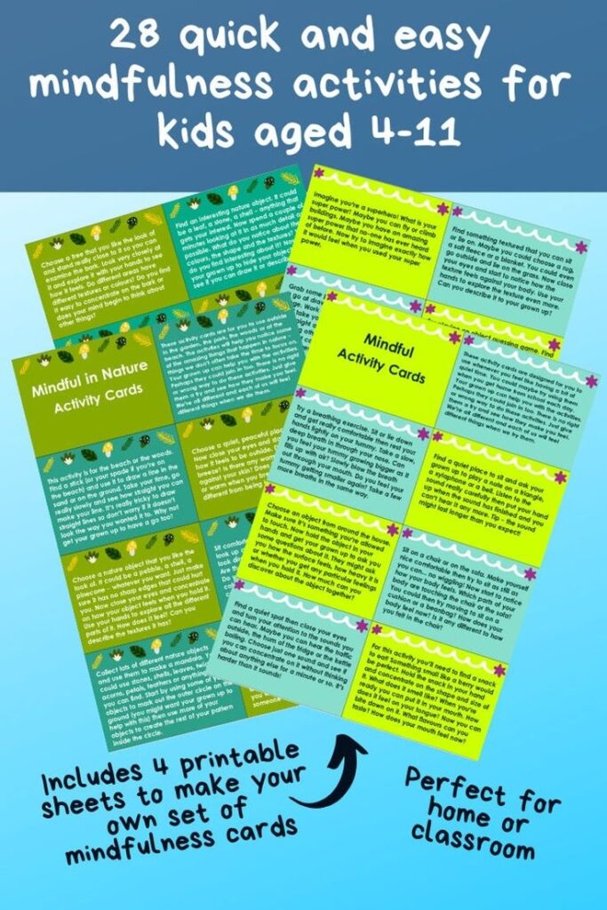 Mindfulness Cards For Kids PRINTABLE Cards Mindful Activity Cards