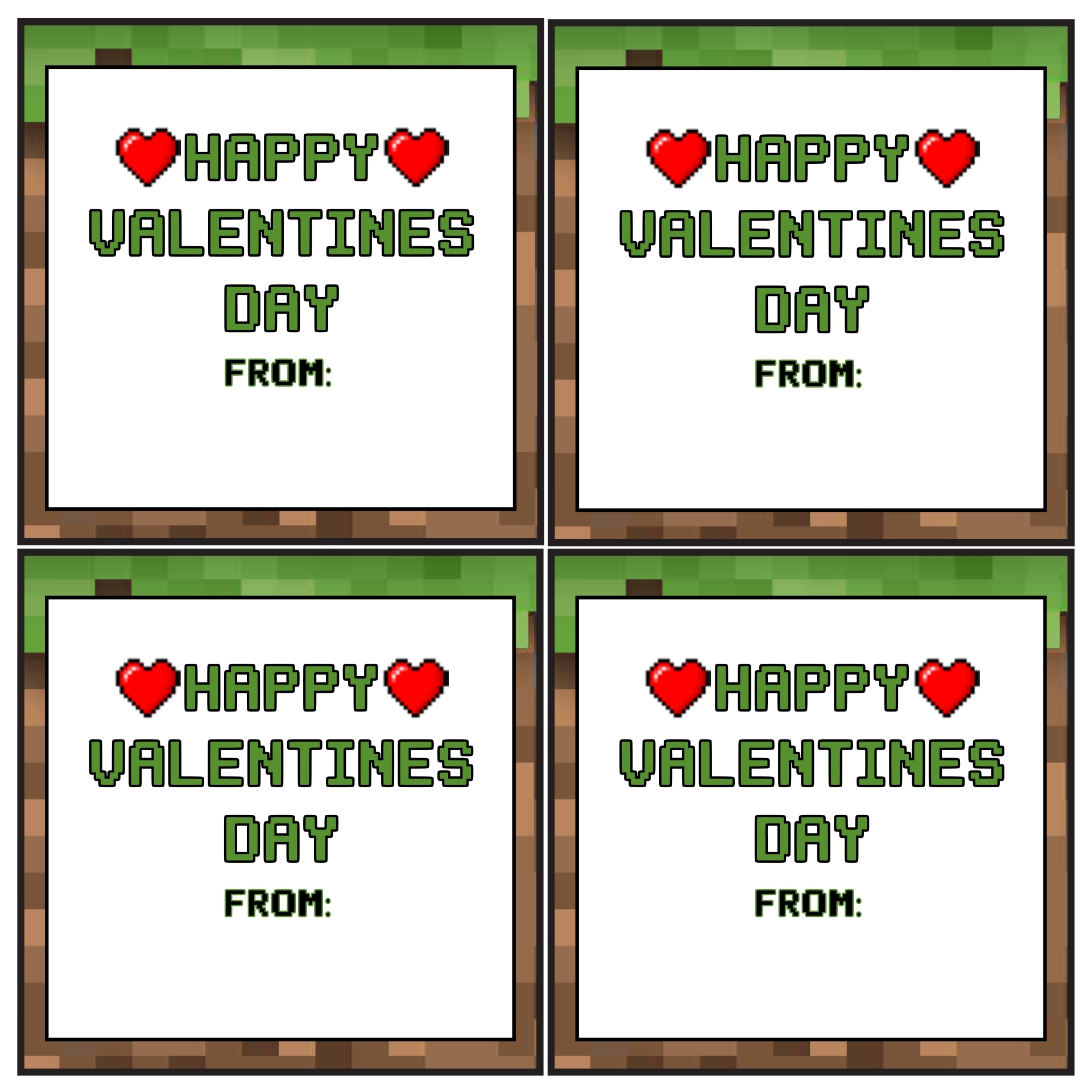 Minecraft Valentine Cards 11 Free PDF Printables Printablee