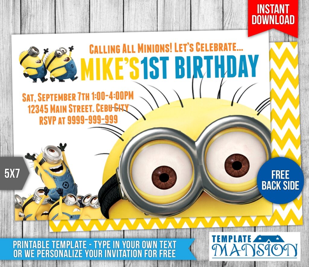 Minions Birthday Invitation 6 By Templatemansion On DeviantArt