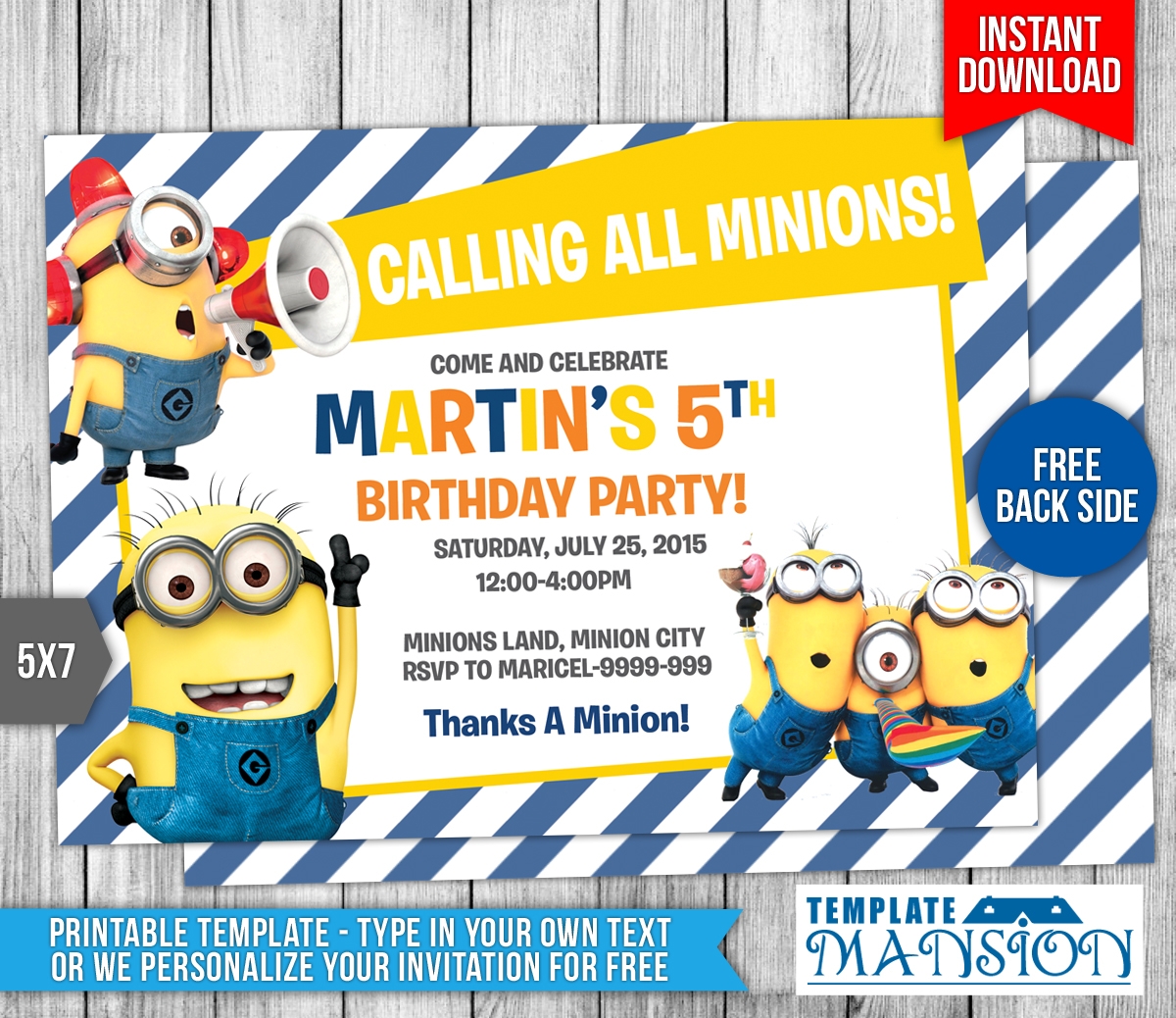 Minions Birthday Invitation 7 By Templatemansion On DeviantArt