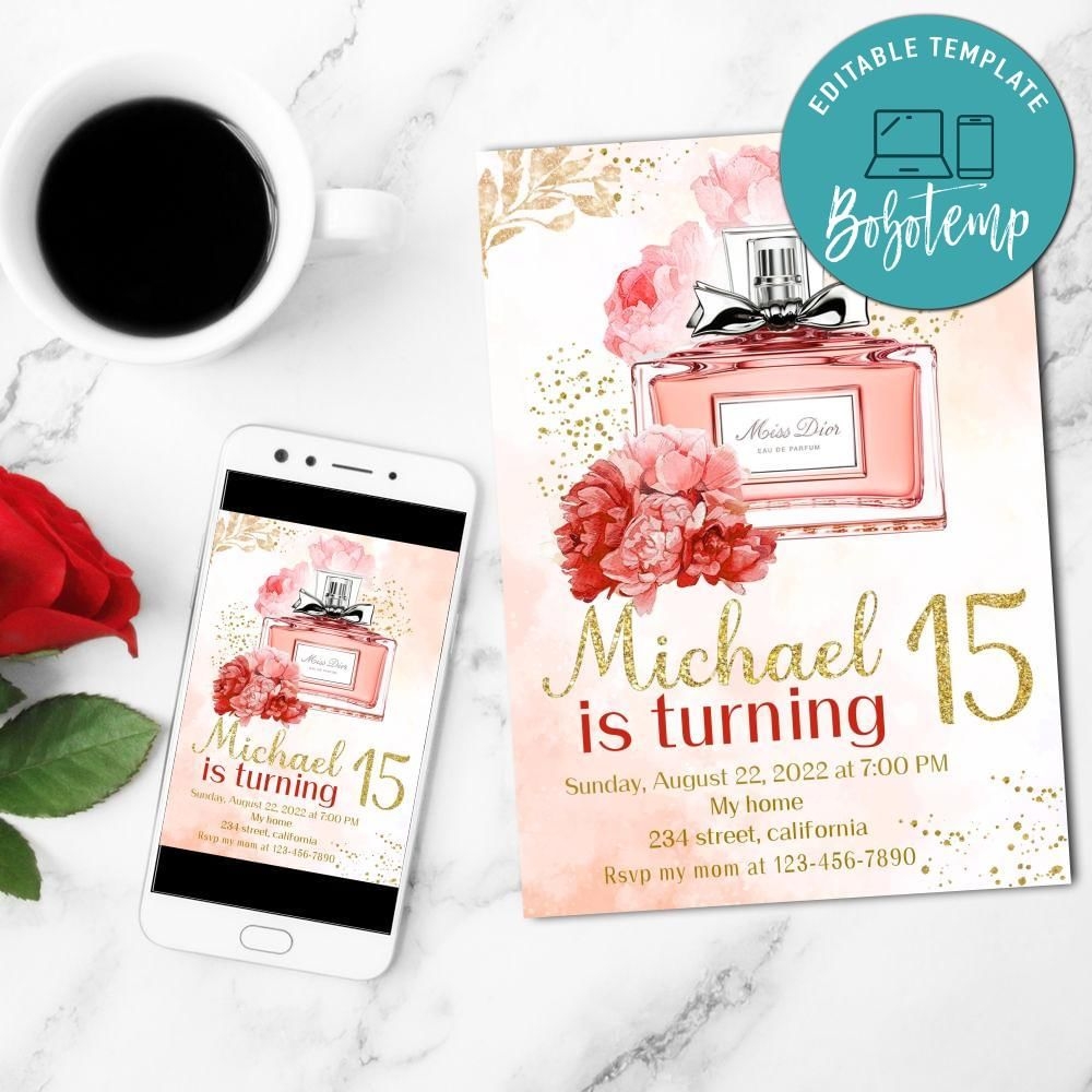 dior invitation card template