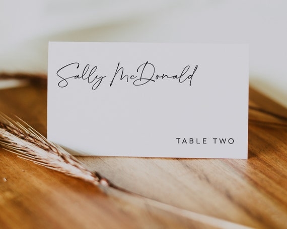 Modern Wedding Place Cards Template Elegant Wedding Name Cards 