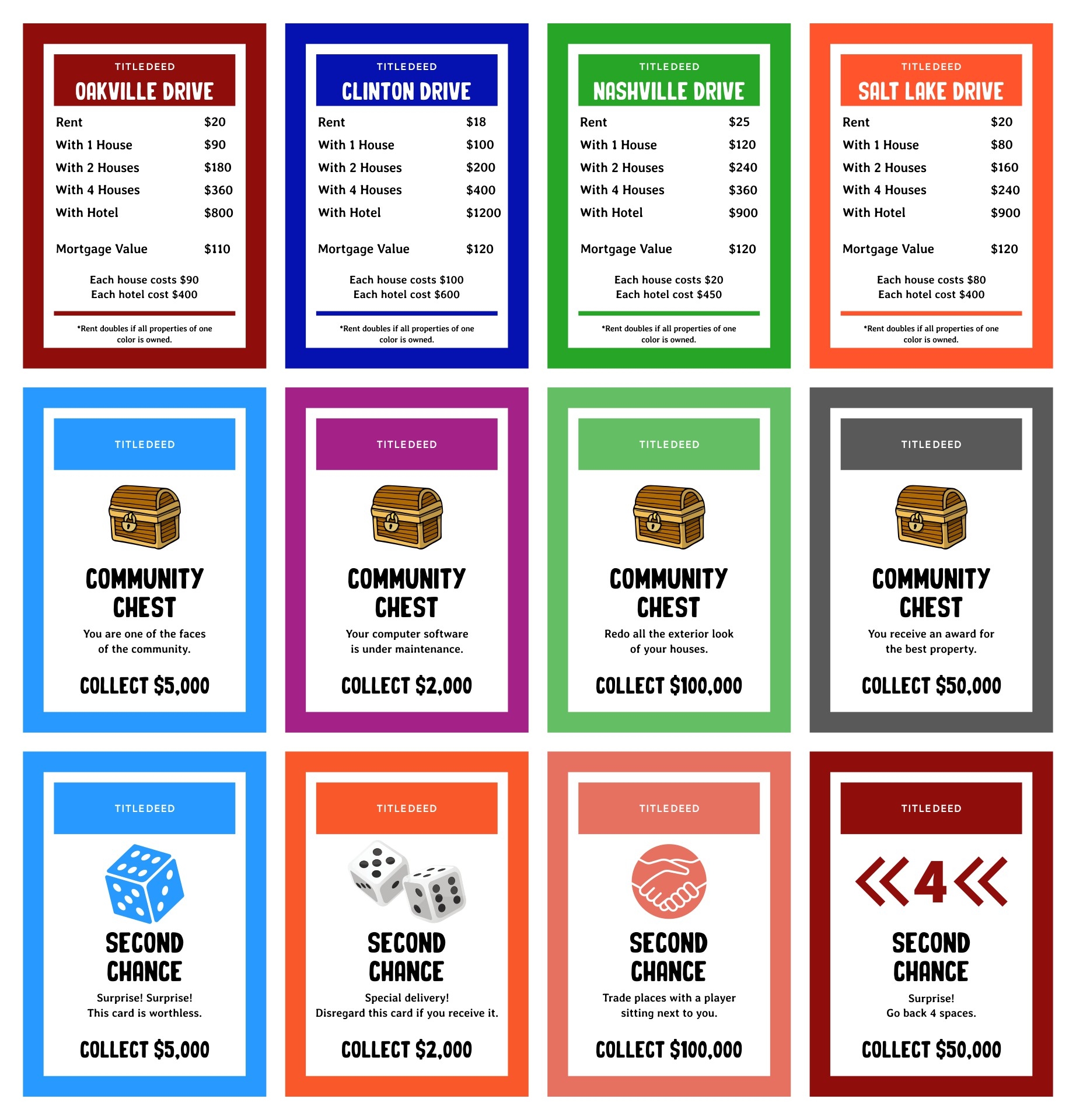 Monopoly Property Cards 10 Free PDF Printables Printablee