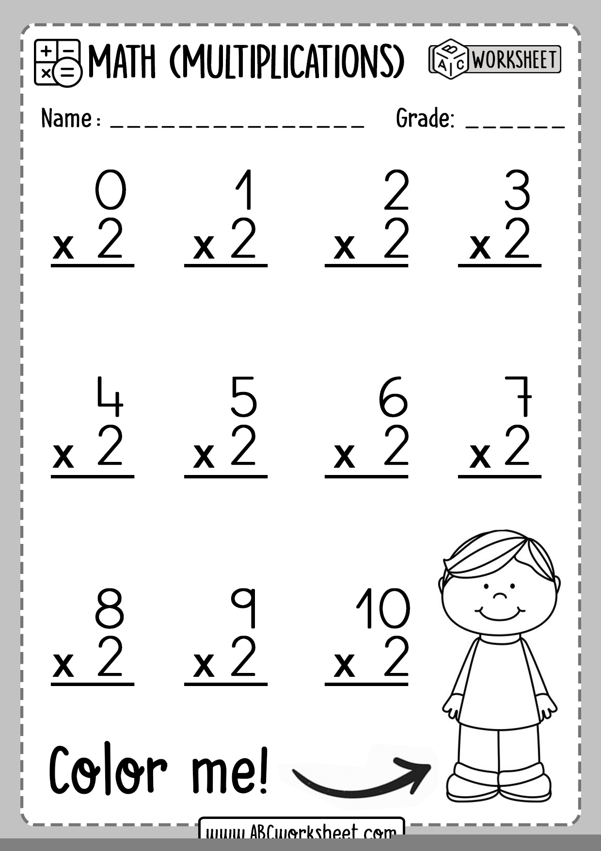 Multiplication 2s Worksheet Multiplication Worksheets