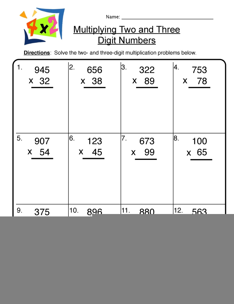 Multiplication 3 Digit By 2 Digit Worksheet Multiplication Worksheets