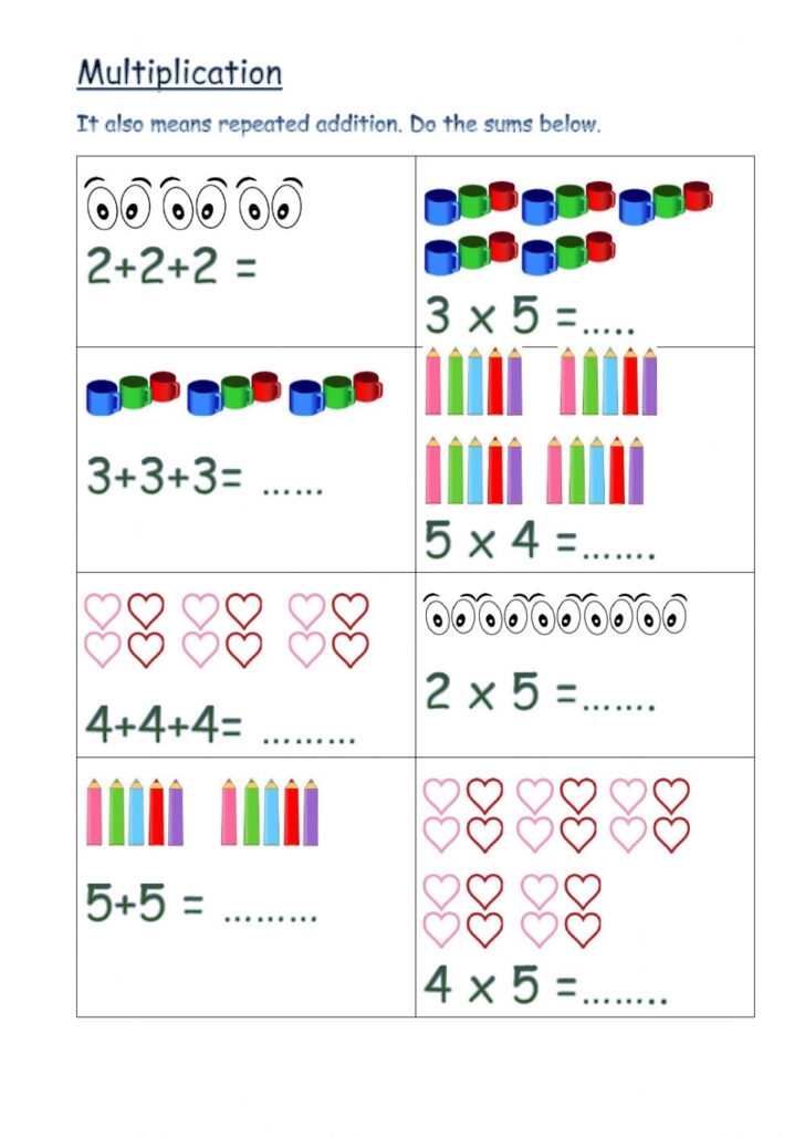 multiplication is repeated addition worksheets