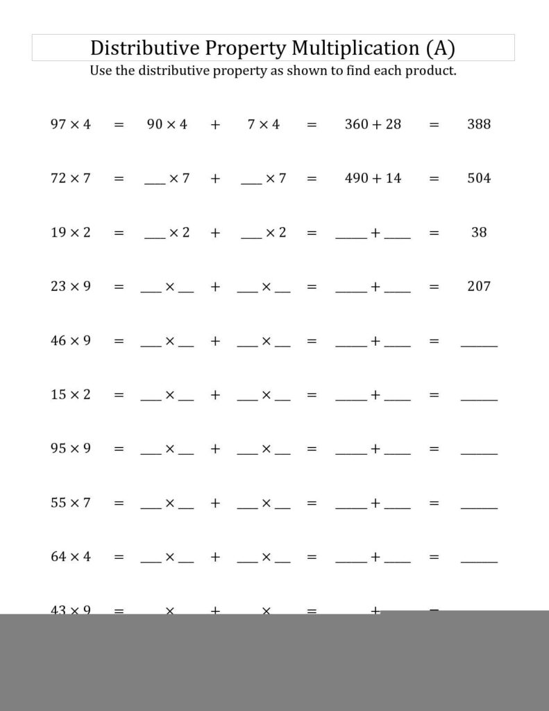 Multiplication Associative Property Worksheets Multiplication Worksheets