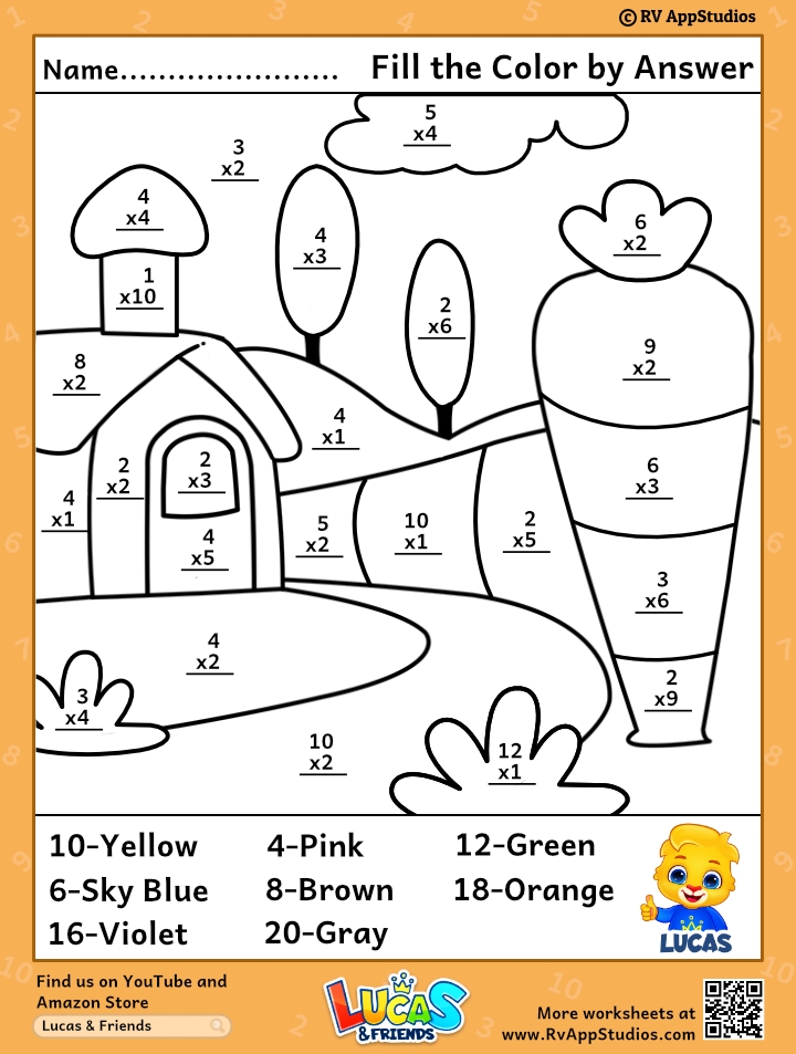 Multiplication Fun Worksheets Coloring Worksheets For Kindergarten